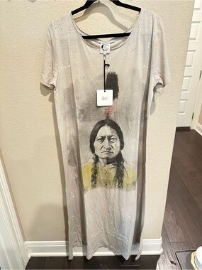 Jaded Gypsy Sitting Bull Gypsy Moon Moon Views Tee Shirt Dress
